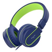 Elecder i36 Kids Headphones Children Girls Boys Teens Foldable Adjustable On Ear Headsets 3.5mm Jack Compatible iPad Cellphones Computer Kindle MP3/4 Airplane School Tablet Blue/Green