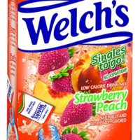 Welch's Singles To Go Water Drink Mix - Strawberry Peach Powder Sticks (12 Boxes with 6 Packets Each - 72 Total Servings)